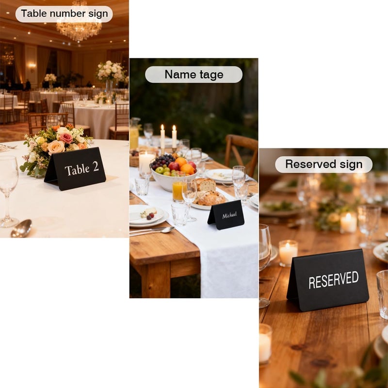 SUMER BOX 20 Pack 4"x3" Mini Chalkboard Signs for Food Buffet Party, Tabletop Small Chalkboard Signs Food Labels for Wedding Bakery Buffet, Easy to Write and Wipe Off - Image 4